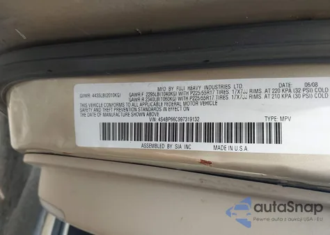 2009 Subaru Outback 2.5I Limited из США, поврежденный, VIN 4S4BP66C997319132